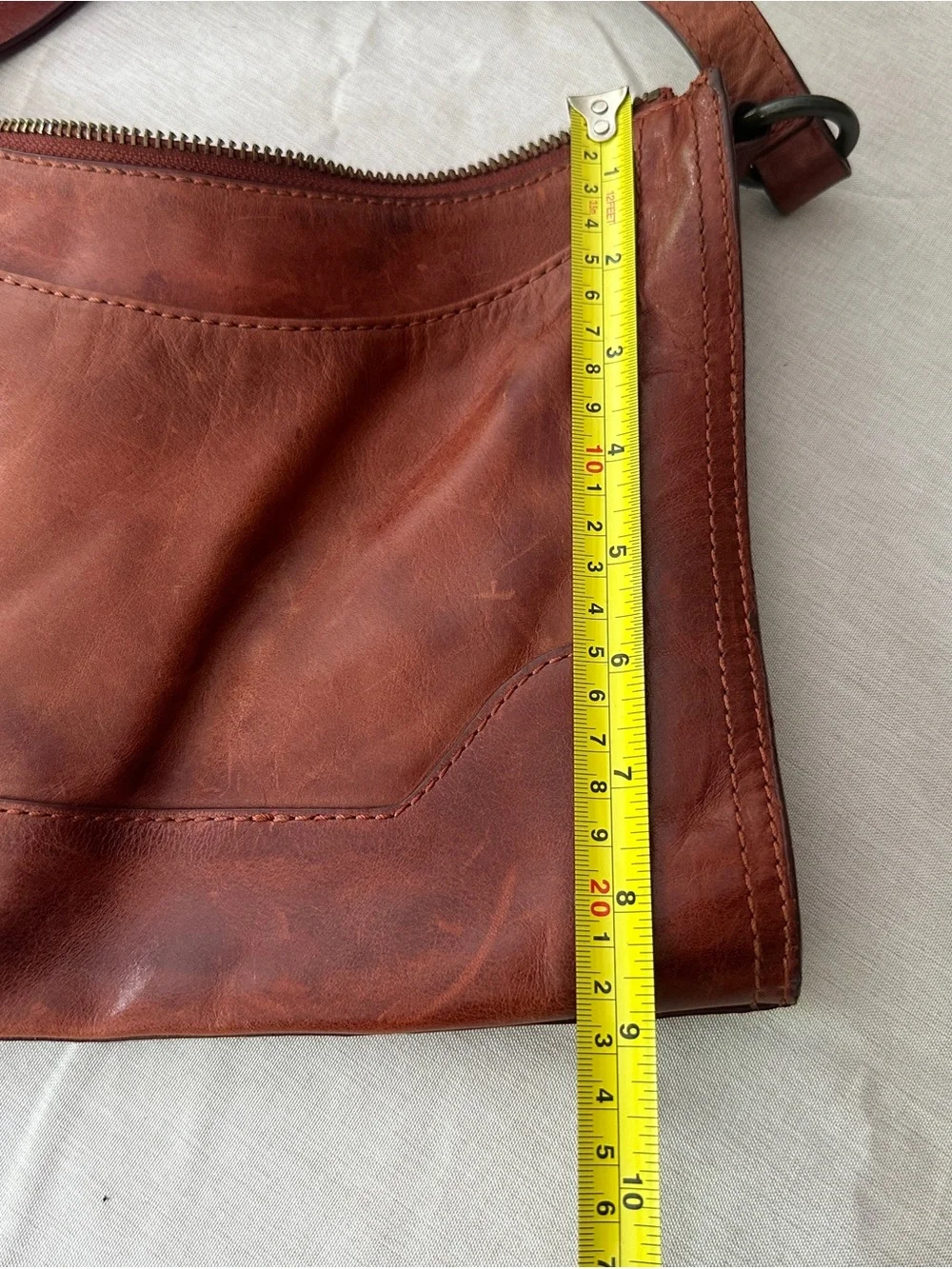 Frye Melissa Cognac Leather Crossbody Bag